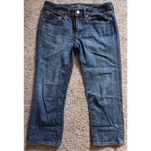 MINT! American Eagle Women's Size 6 Mid-Dark Wash Boy Fit Stretch Jeans